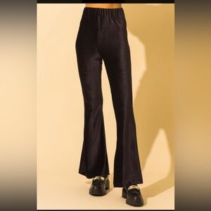NEW BOUTIQUE VELOUR VELVET FLARE PANTS MEDIUM BELL BOTTOMS